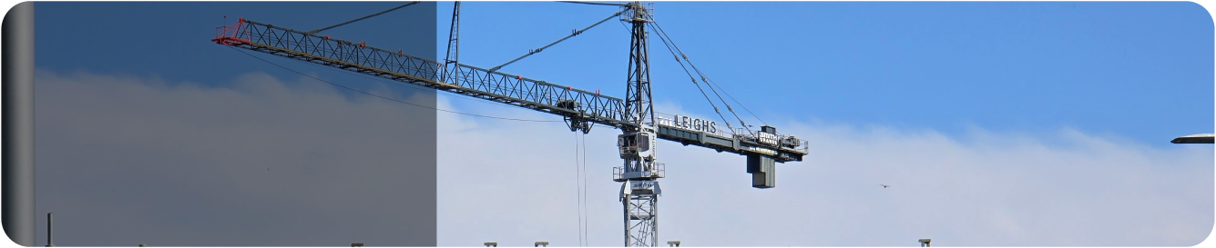 Tower crane above a New Zealand construction site